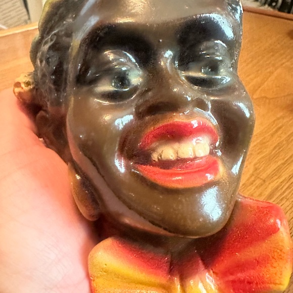 Vintage 50’s Black Americana Chalk Chalkware Wall String Twine Holder Dispenser - Picture 2 of 7